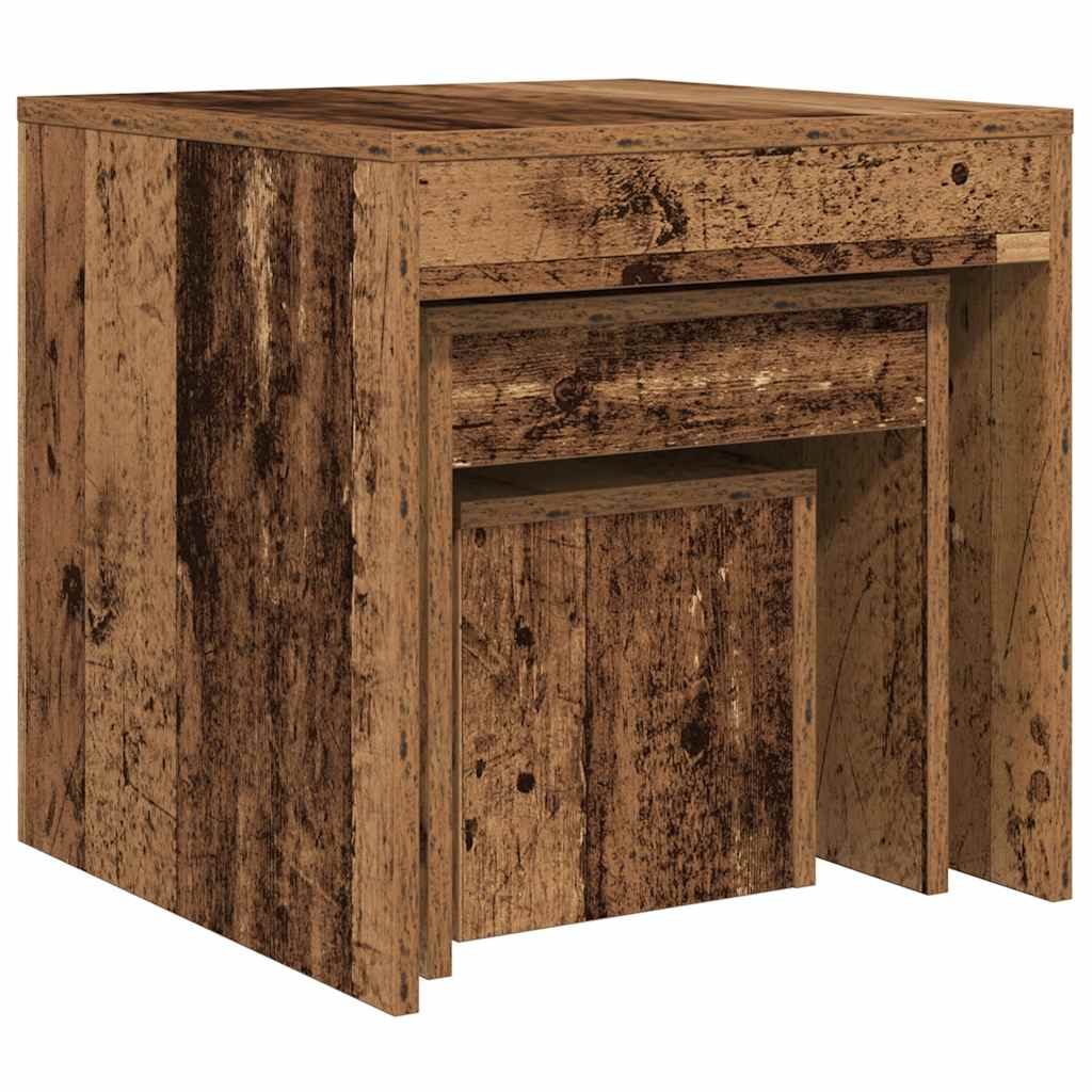 Salongbord Sofabord Gammelt tre 3 stk