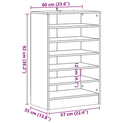 Skoskap gammelt tre 60x35x92 cm konstruert tre