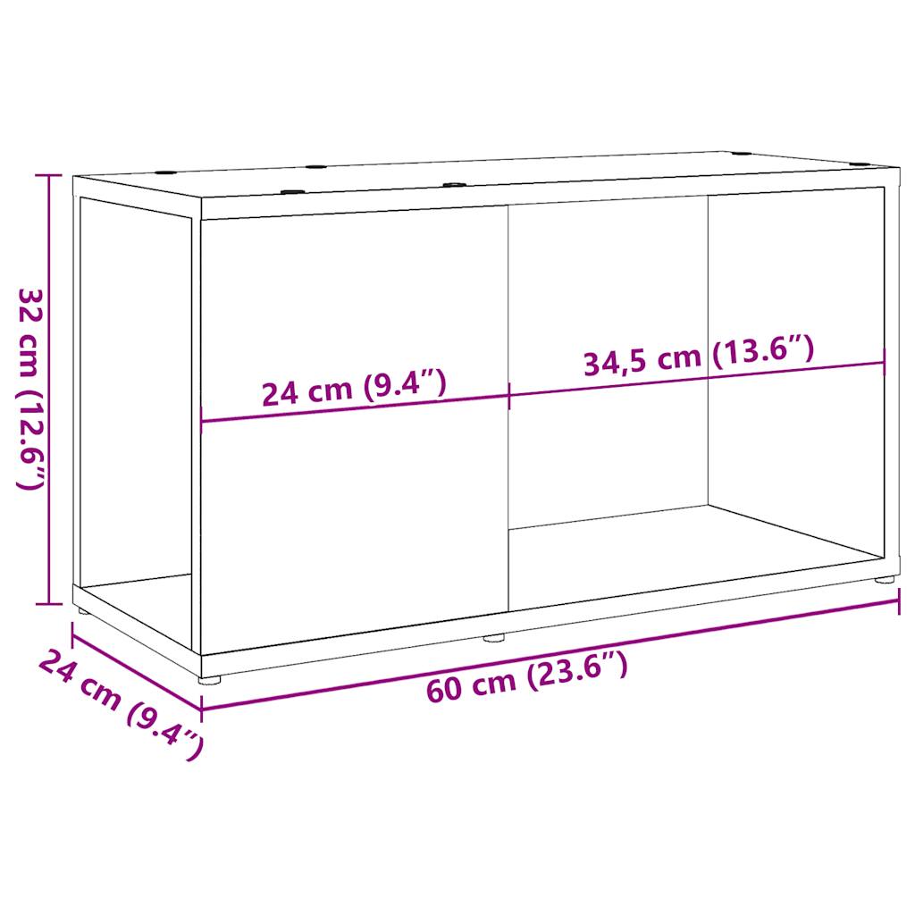 TV-benk artisan eik 60x24x32 cm konstruert tre