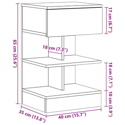 Nattbord gammelt tre 40x35x65 cm konstruert tre