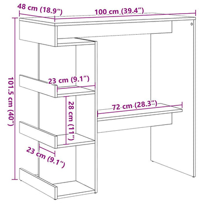 Barbord kafebord Bistrobord med oppbevaring gammelt tre 100x48x101,5 cm