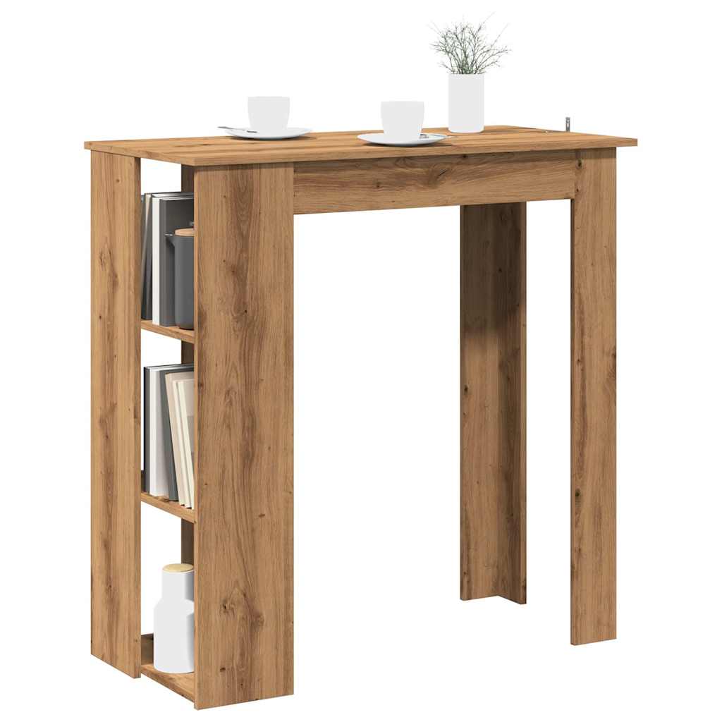 Barbord kafebord Bistrobord med hylle artisan eik 102x50x103,5 cm konstruert tre