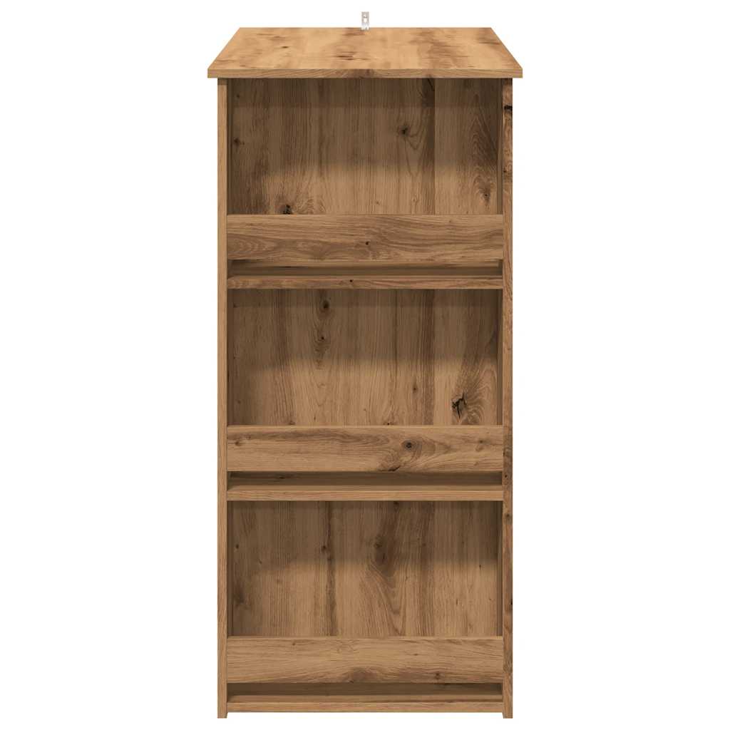 Barbord kafebord Bistrobord med oppbevaring artisan eik 102x50x103,5 cm