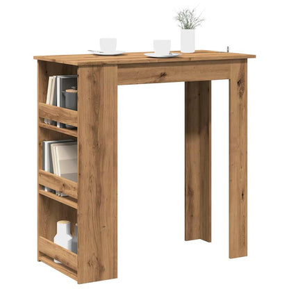 Barbord kafebord Bistrobord med oppbevaring artisan eik 102x50x103,5 cm