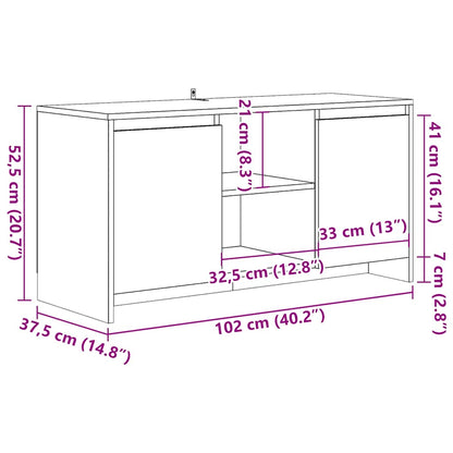 TV-benk gammelt tre 102x37,5x52,5 cm konstruert tre