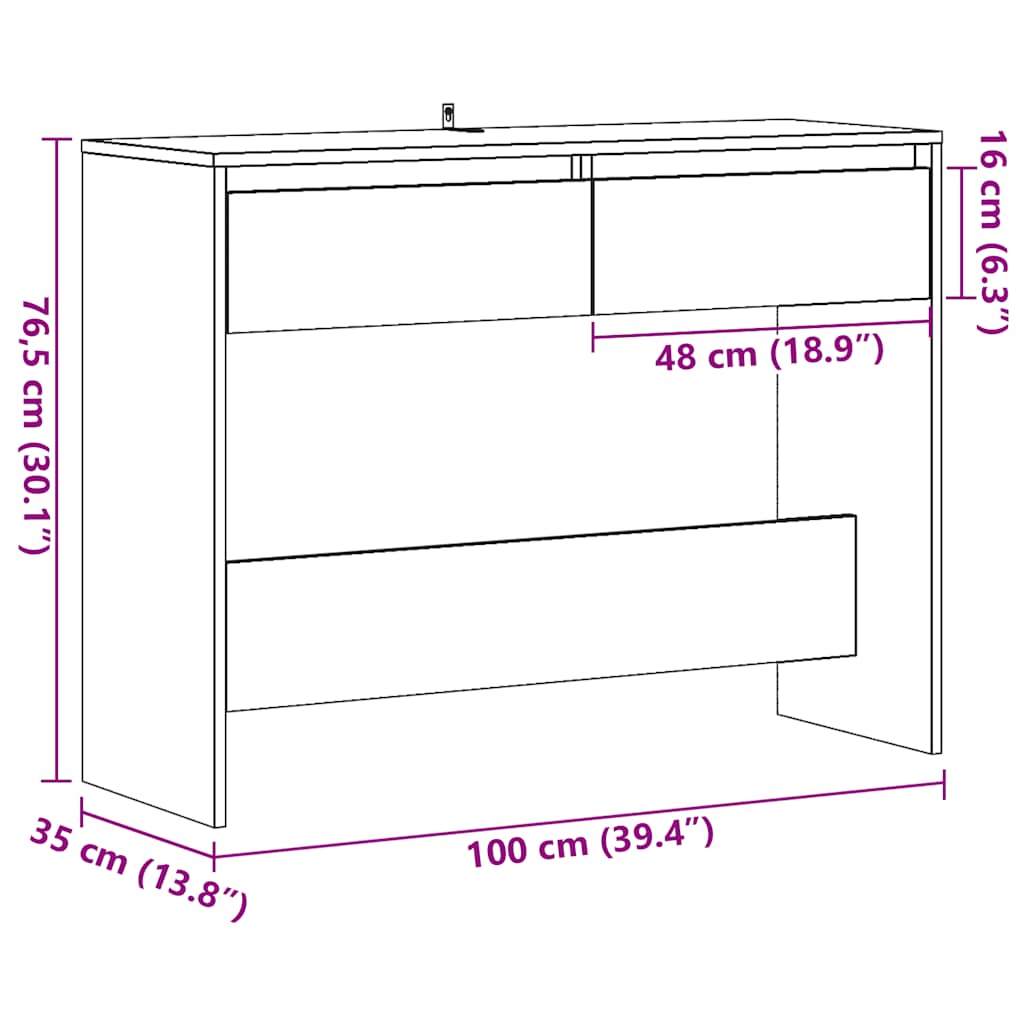 Avlastningsbord Konsollbord Gammelt Tre 100x35x76,5 cm