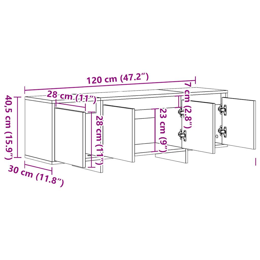 TV-benk gammelt tre 120x30x40,5 cm konstruert tre