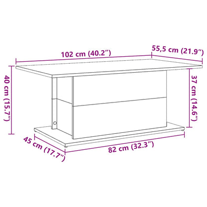 Salongbord gammelt tre 102x55,5x40 cm konstruert tre