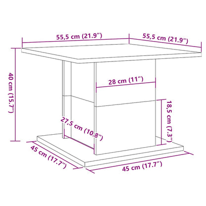 Salongbord artisan eik 55,5x55,5x40 cm konstruert tre