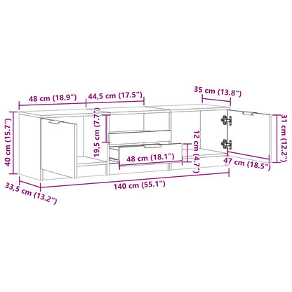 TV-benk artisan eik 150x33,5x45 cm konstruert tre