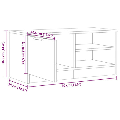 TV-benk artisan eik 80x35x36,5 cm konstruert tre