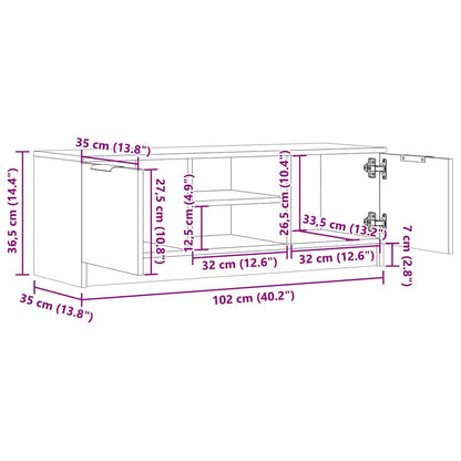 TV-benk gammelt tre 102x35x36,5 cm konstruert tre