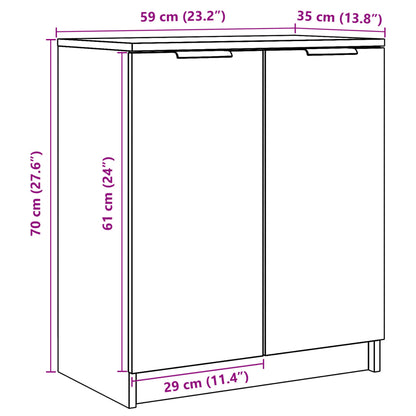 Skoskap artisan eik 59x35x70 cm konstruert tre