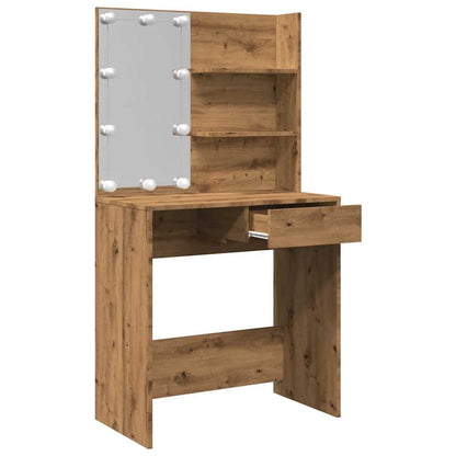 Sminkebord Artisan Eik LED 74,5x40x141 cm