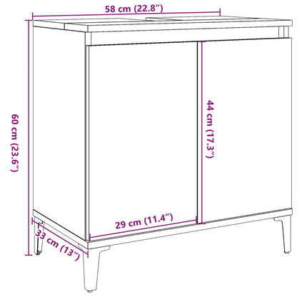 Baderomsservantskap artisan eik 58x33x60 cm konstruert tre