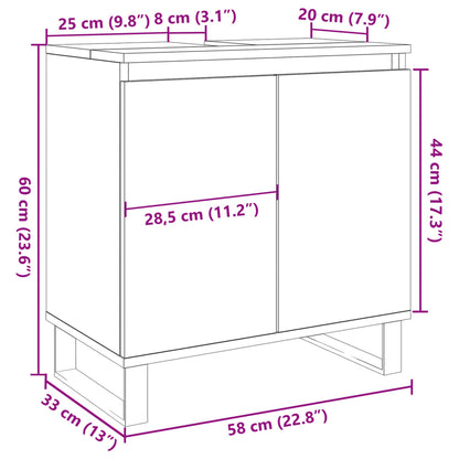 Baderomsskap betonggrå 58x33x60 cm konstruert tre