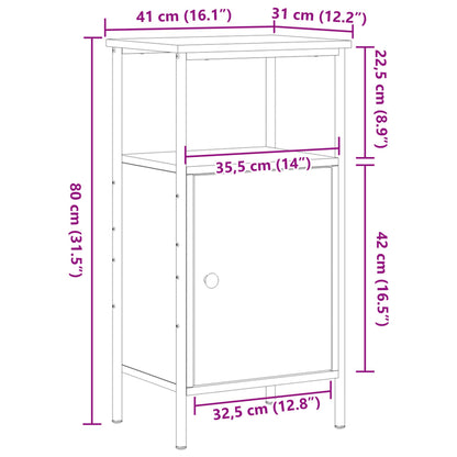 Nattbord artisan eik 41x31x80 cm konstruert tre