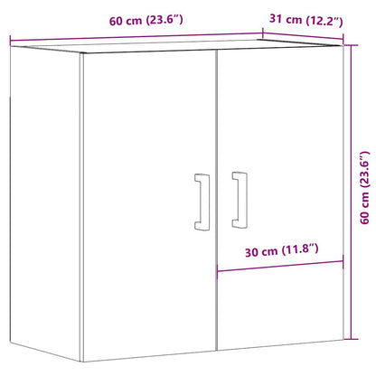 Veggskap gammelt tre 60x31x60 cm konstruert tre