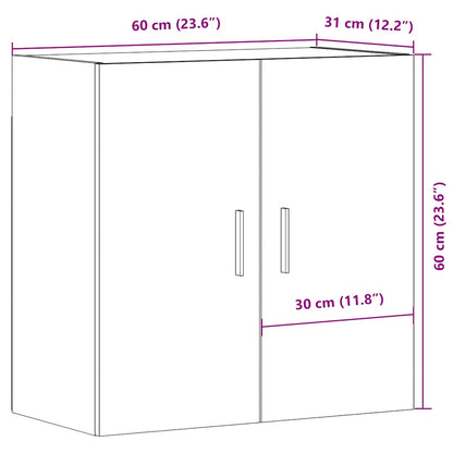 Veggskap gammelt tre 60x31x60 cm konstruert tre