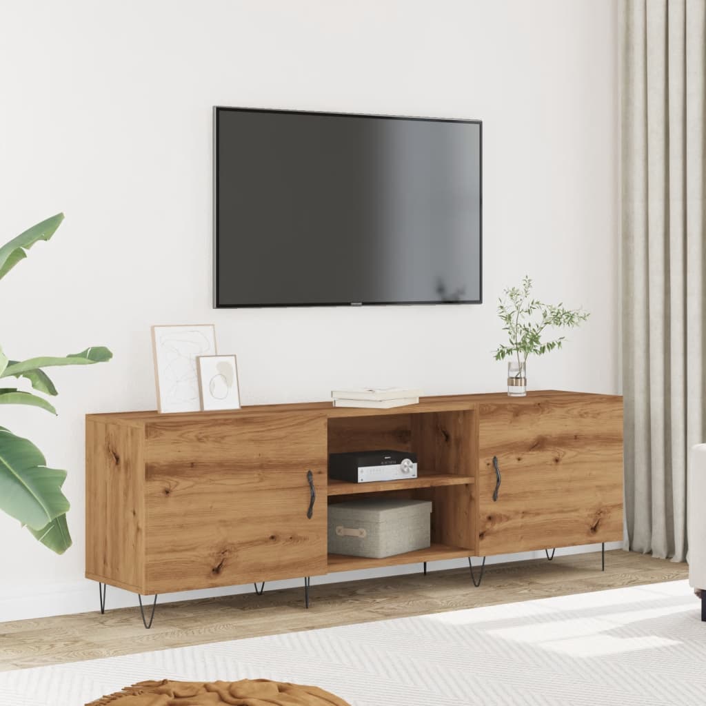 TV-benk artisan eik 150x30x50 cm konstruert tre