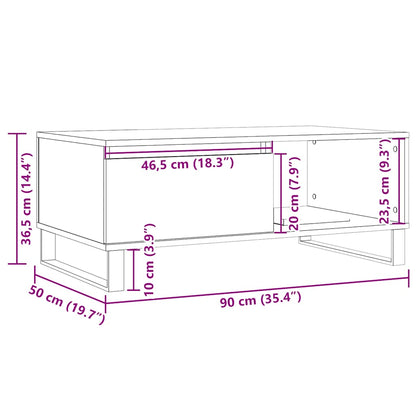 Salongbord artisan eik 90x50x36,5 cm konstruert tre