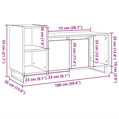 TV-benk gammelt tre 100x35x55 cm konstruert tre