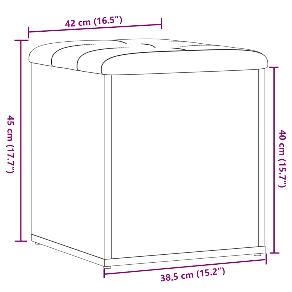 Oppbevaringsbenk gammelt tre 42x42x45 cm konstruert tre