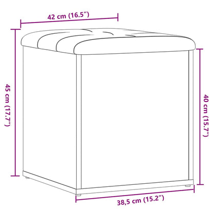 Oppbevaringsbenk gammelt tre 42x42x45 cm konstruert tre