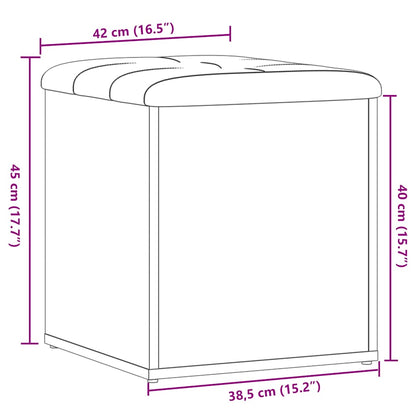 Oppbevaringsbenk artisan eik 42x42x45 cm konstruert tre