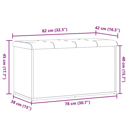 Oppbevaringsbenk gammelt tre 82x42x45 cm konstruert tre