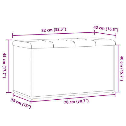 Oppbevaringsbenk artisan eik 82x42x45 cm konstruert tre