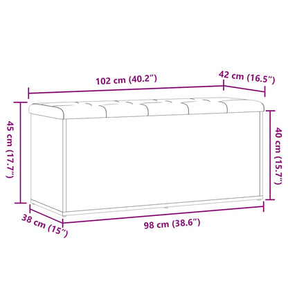 Oppbevaringsbenk artisan eik 102x42x45 cm konstruert tre