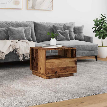 Salongbord Sofabord Gammelt Tre med LED-lys 50x49x40 cm