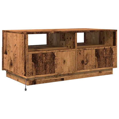 Salongbord Sofabord Gammelt Tre med LED-lys 90x49x40 cm