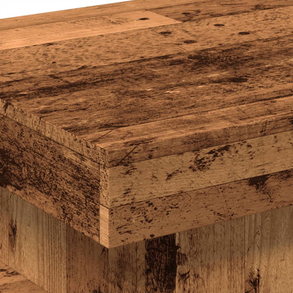 Salongbord Sofabord Gammelt Tre med LED-lys 50x50x40 cm