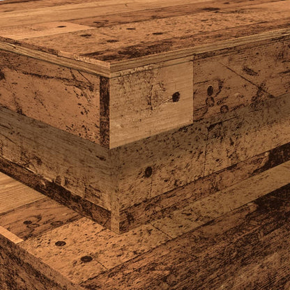 Salongbord Sofabord Gammelt Tre med LED-lys 90x50x40 cm