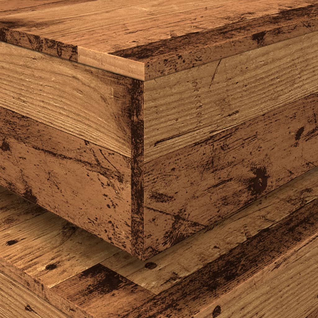 Salongbord Sofabord Gammelt Tre med LED-lys 50x50x40 cm