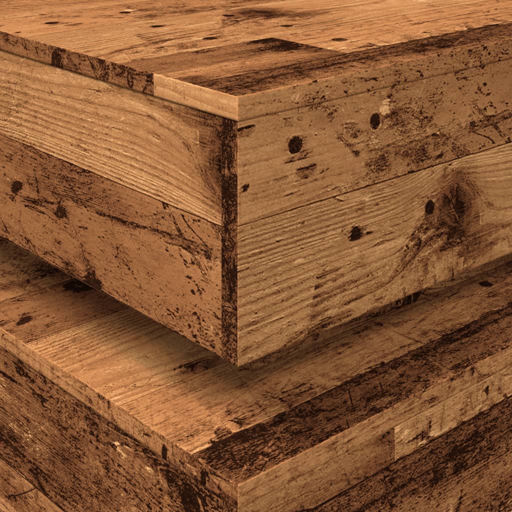 Salongbord Sofabord Gammelt Tre med LED-lys 90x50x40 cm