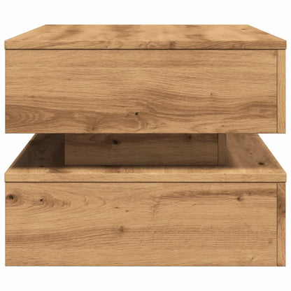 Salongbord Sofabord Artisan Eik med LED-lys 90x50x40 cm