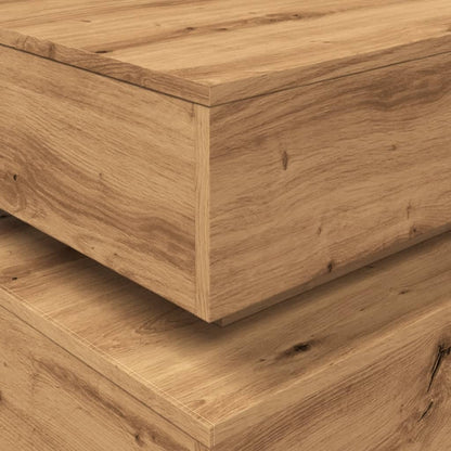 Salongbord Sofabord Artisan Eik med LED-lys 90x50x40 cm