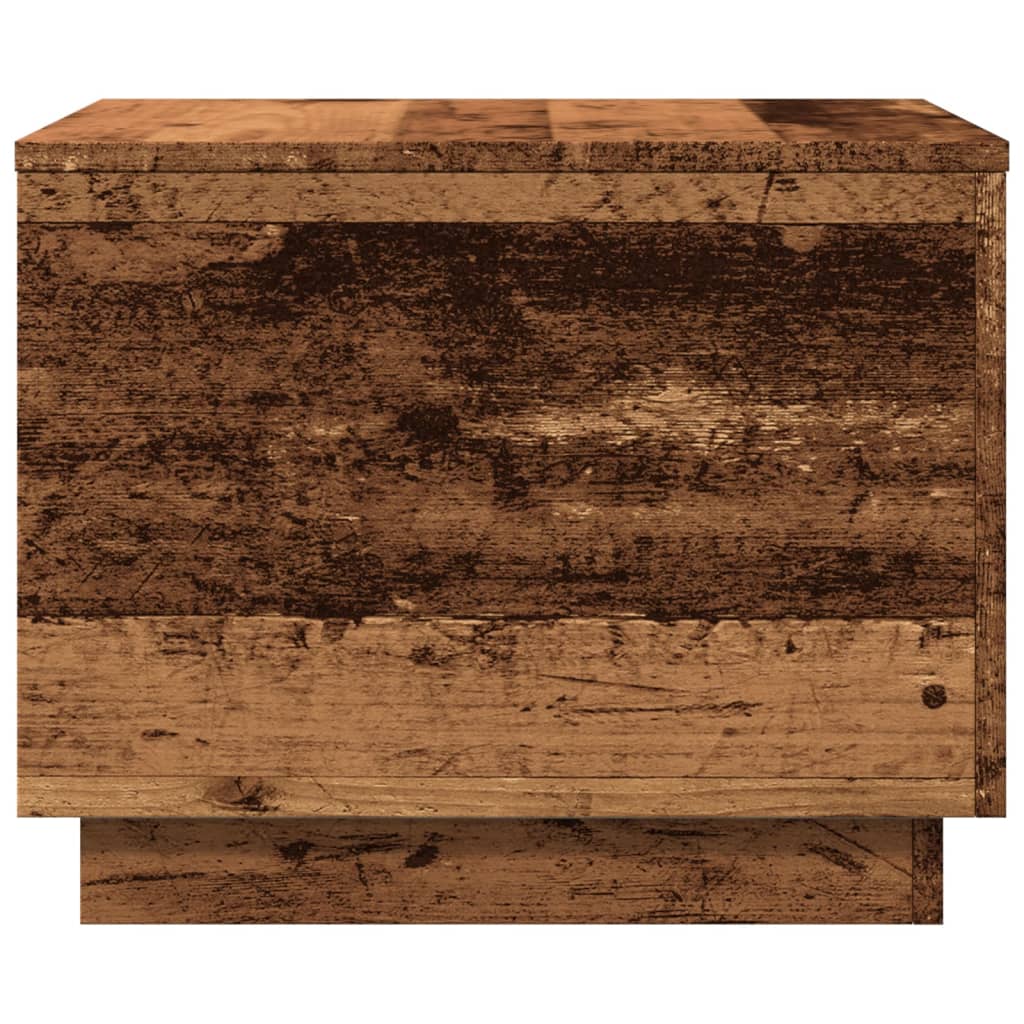 Salongbord Sofabord Gammelt Tre med LED-lys 50x50x40 cm