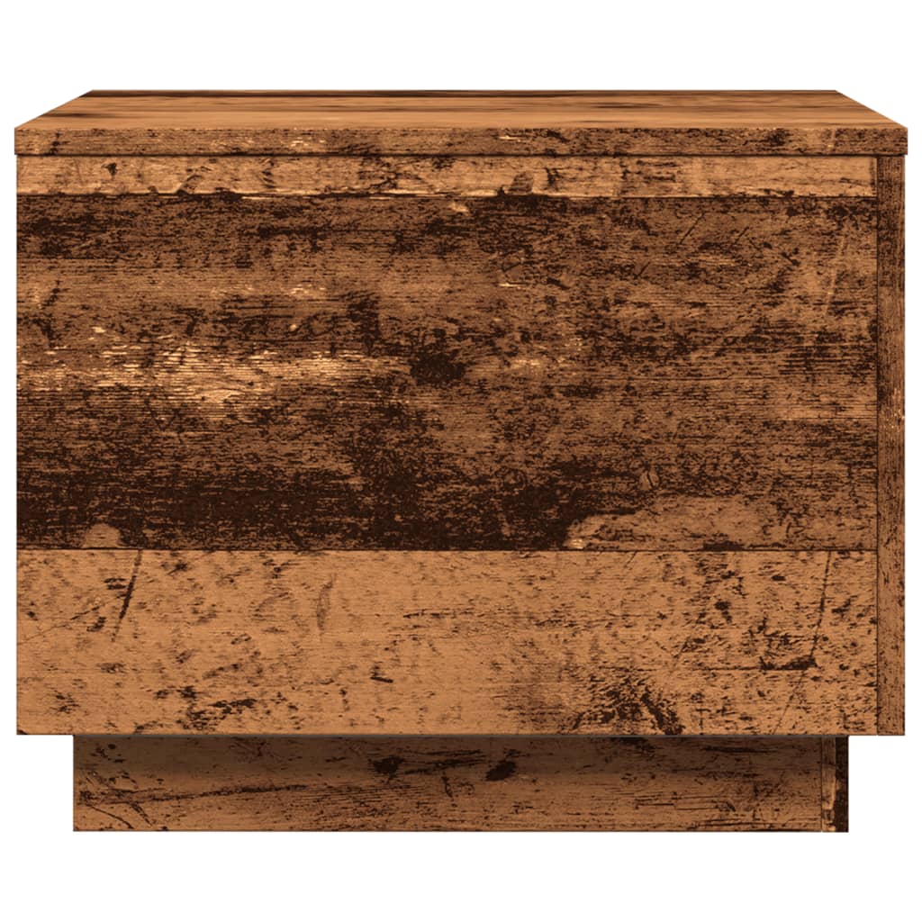 Salongbord Sofabord Gammelt Tre med LED-lys 50x50x40 cm