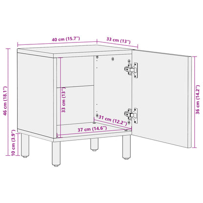 Nattbord Sengbord svart heltre mango 40x33x46 cm