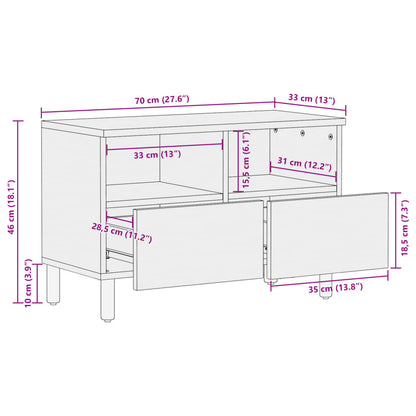 TV-benk svart 70x33x46 cm konstruert tre