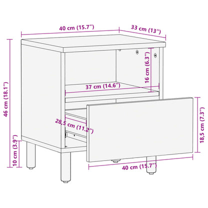 Nattbord Sengbord svart 40x33x46 cm konstruert tre