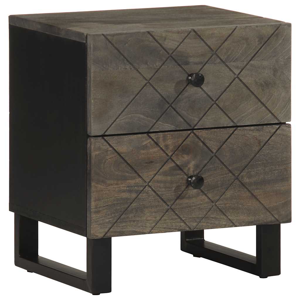 Nattbord 2 stk svart 40x33x46 cm heltre mango