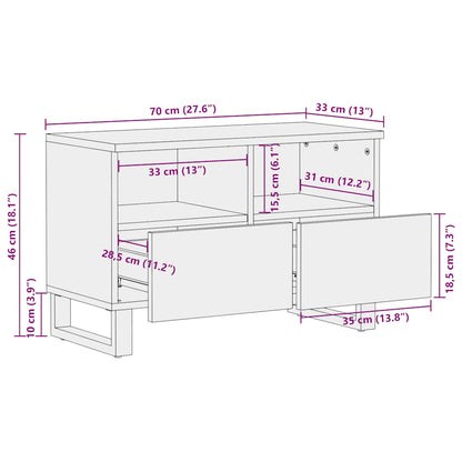 TV-benk svart 70x33x46 cm heltre mango