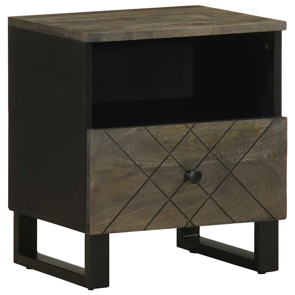 Nattbord 2 stk svart 40x33x46 cm heltre mango