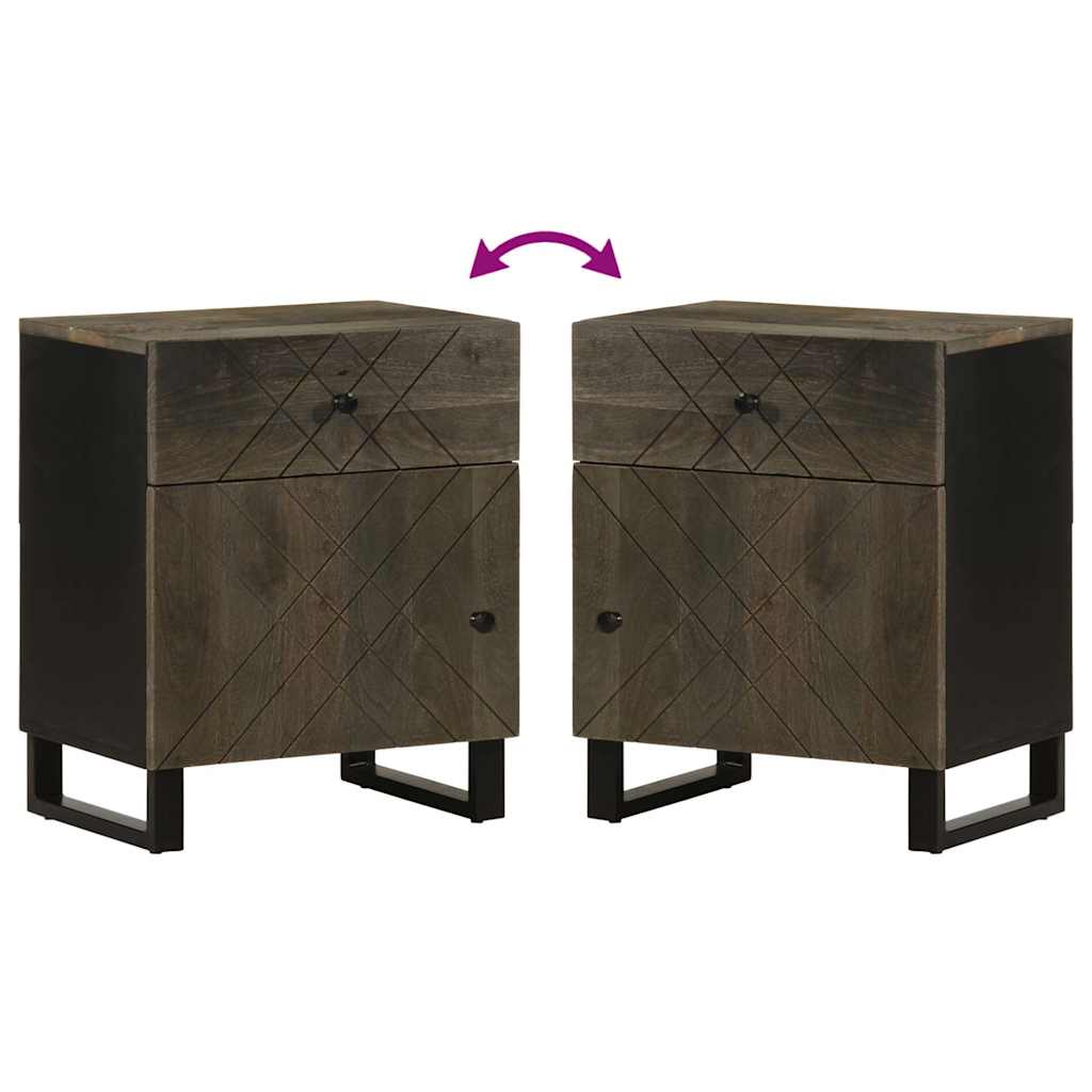 Nattbord Sengbord Svart 50x33x60 cm heltre mangotre