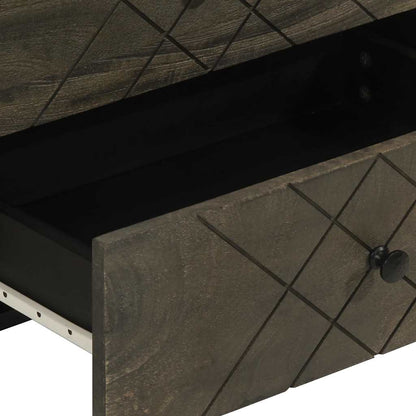 Nattbord Sengbord Svart 50x33x62 cm heltre mangotre